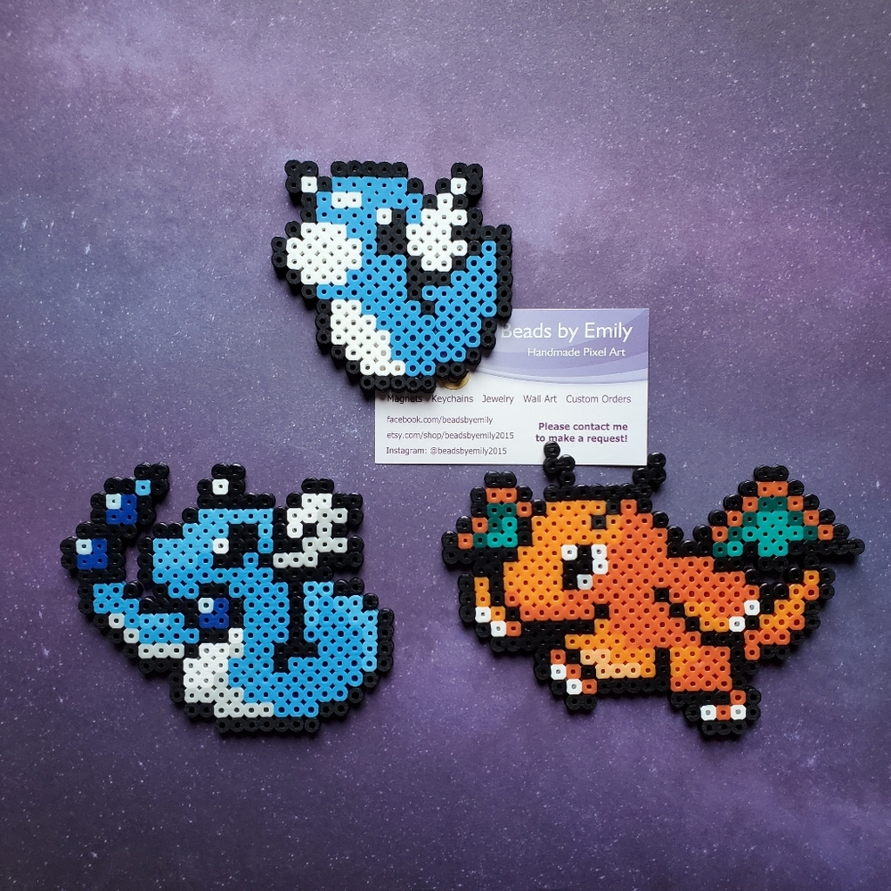 Dratini, Dragonair, Dragonite Magnets - Handmade Pokemon Home Decor - Game Room